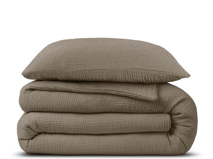 Dreamhouse Dekbedovertrek Mousseline Percale Katoen - Taupe