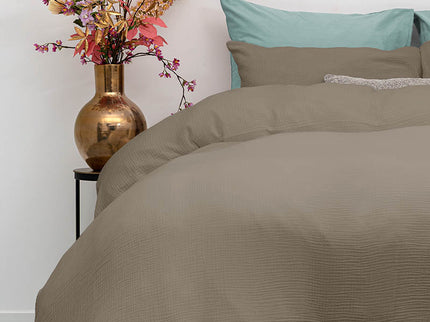 Dreamhouse Dekbedovertrek Mousseline Percale Katoen - Taupe