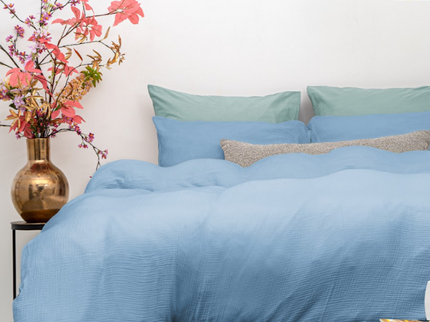 Dreamhouse Dekbedovertrek Percale-Katoen - Mousseline - Blauw