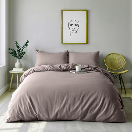 Dreamhouse Dekbedovertrek Percale Katoen Uni - Taupe