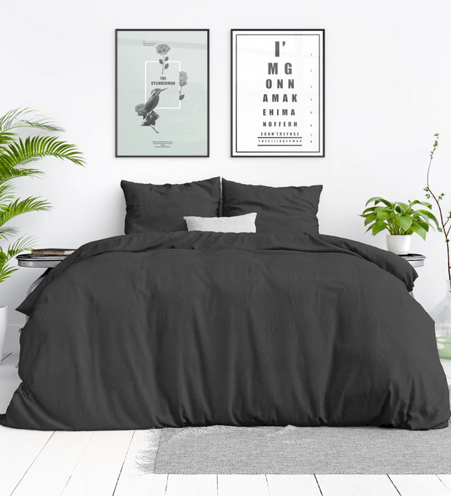 Dreamhouse Dekbedovertrek Stone Washed - Antraciet