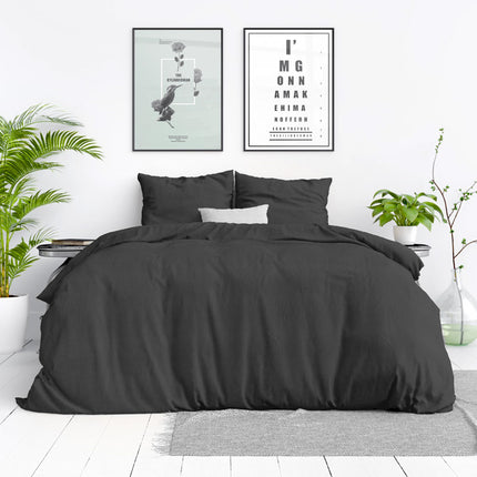 Dreamhouse Dekbedovertrek Stone Washed - Antraciet