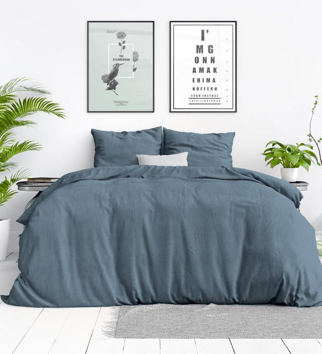 Dreamhouse Dekbedovertrek Stone Washed - Blauw