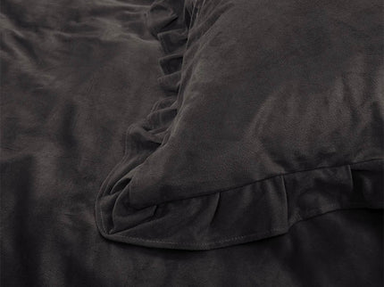 Dreamhouse Dekbedovertrek Velvet Ruffles  - Zwart