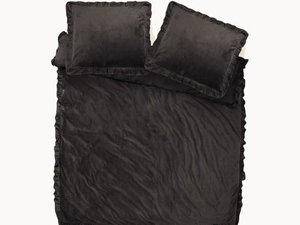 Dreamhouse Dekbedovertrek Velvet Ruffles  - Zwart