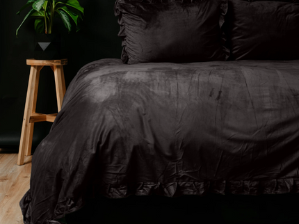 Dreamhouse Dekbedovertrek Velvet Ruffles  - Zwart