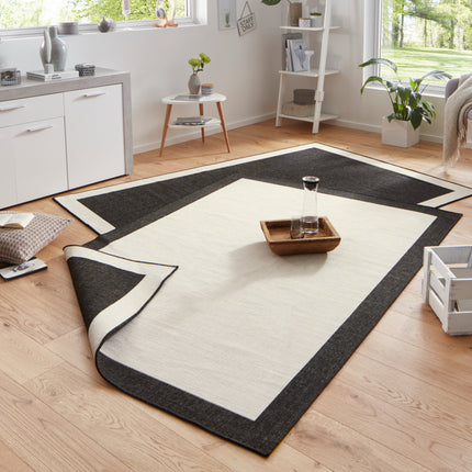 Vloerkleed Panama Rechthoekig - zwart creme