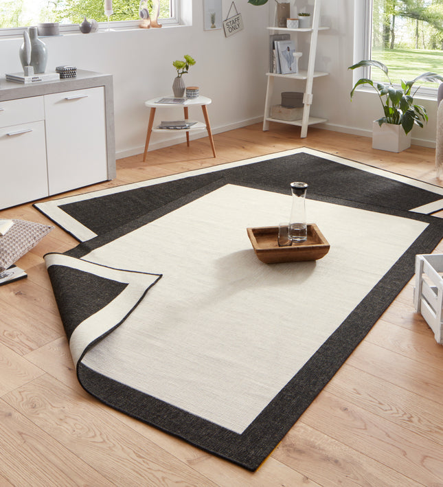 Vloerkleed Panama Rechthoekig - zwart creme