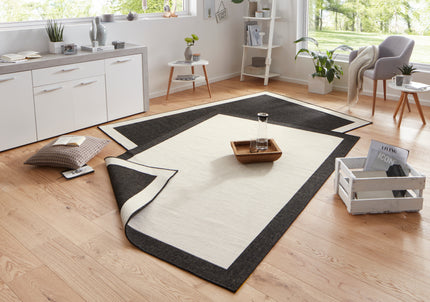 Vloerkleed Panama Rechthoekig - zwart creme