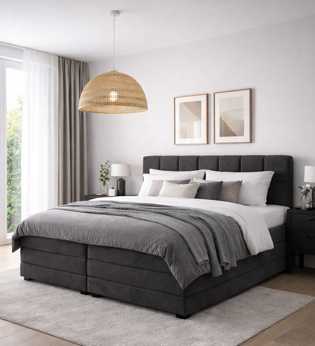 Elektrische Boxspring Lucca - Zwart