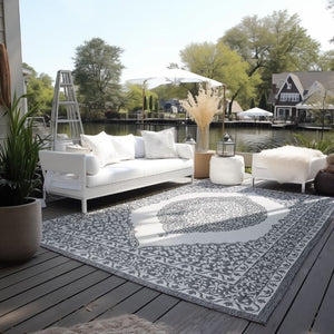 Elle Decoration Dubbelzijdig Buitenkleed Meekly - Wit/Grijs