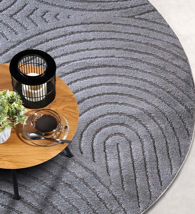Elle Decoration Vloerkleed Elle Decoration - New York Rond  - Antraciet