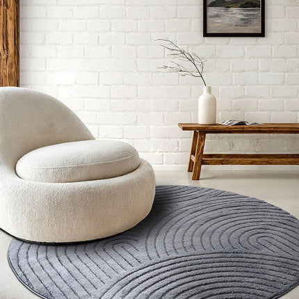 Vloerkleed Elle Decoration - New York Rond  - Antraciet