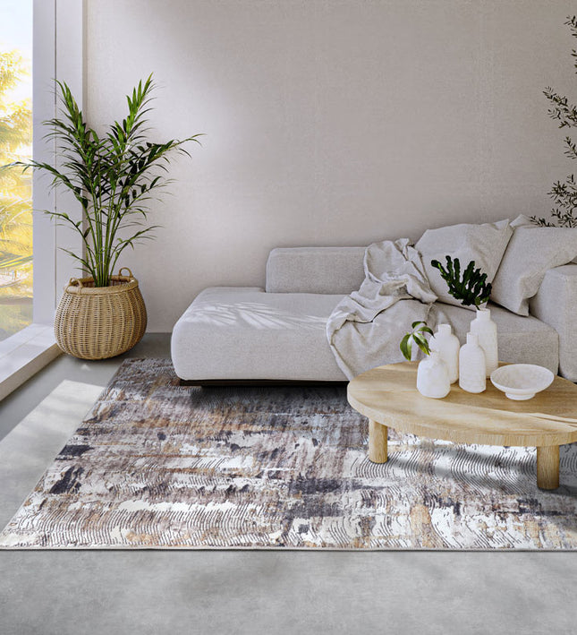 Elle Decoration Vloerkleed Malard - Antraciet/goud