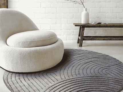 Elle Decoration Vloerkleed Panglao Rond - Antraciet