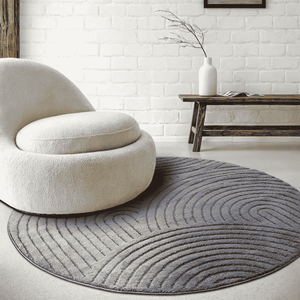 Elle Decoration Vloerkleed Panglao Rond - Antraciet