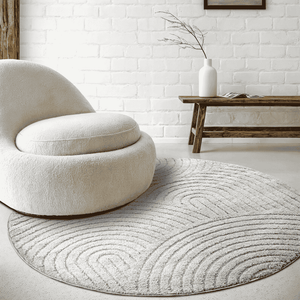Elle Decoration Vloerkleed Panglao Rond - Lichtgrijs