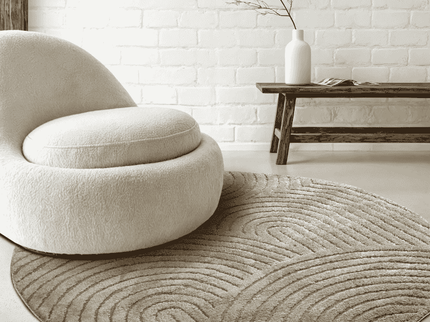 Elle Decoration Vloerkleed Panglao Rond - Taupe