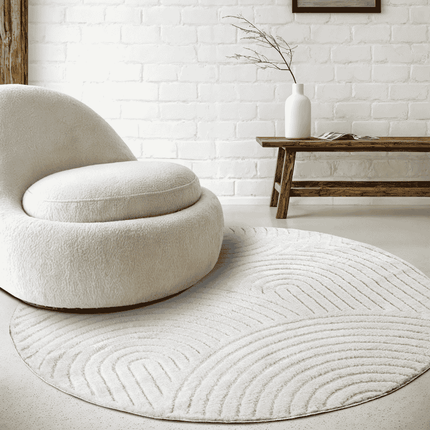 Elle Decoration Vloerkleed Panglao Rond - Wit