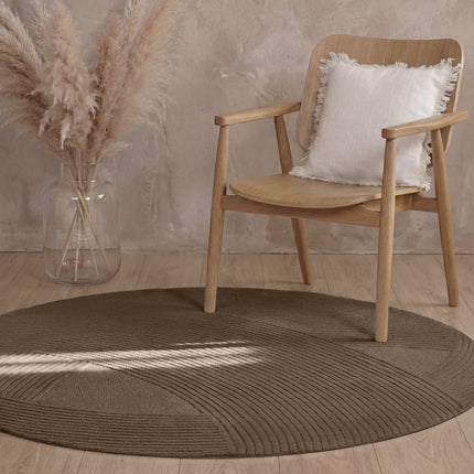 Vloerkleed Victoria Rond - Bruin
