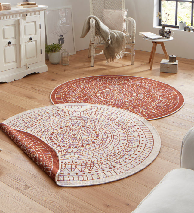 Vloerkleed Porto  - terracotta cotta creme