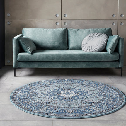 Vloerkleed Skazar Isfahan Rond - hemelsblauw