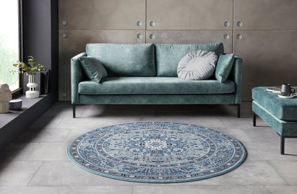 Vloerkleed Skazar Isfahan Rond - hemelsblauw