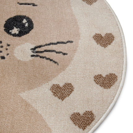 Vloerkleed Cat Rond - beige - ø 140 cm