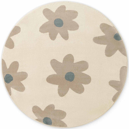 Vloerkleed Bloomy Rond - Creme Multicolor