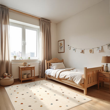 Vloerkleed Funny Dots Rechthoekig - creme, veelkleurig