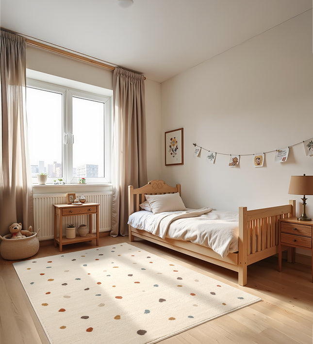 Vloerkleed Funny Dots Rechthoekig - creme, veelkleurig