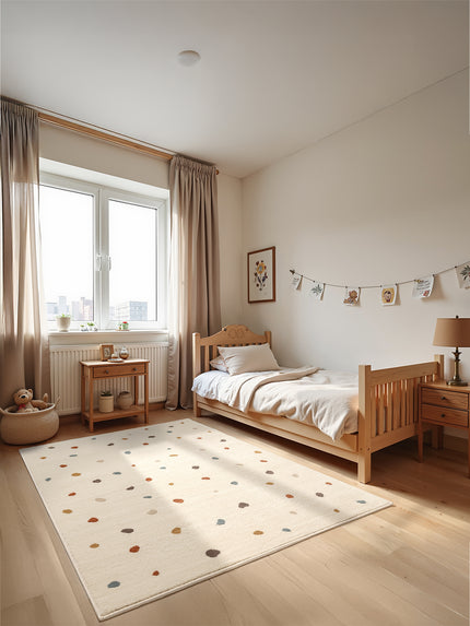 Vloerkleed Funny Dots Rechthoekig - creme, veelkleurig