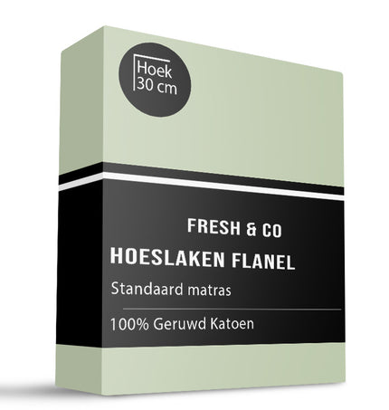 Hoeslaken - Katoen Flanel - Groen