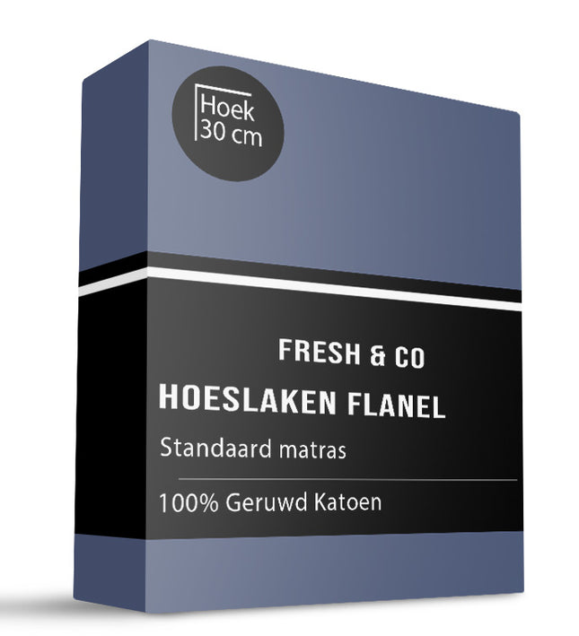 Hoeslaken - Katoen Flanel - Navy