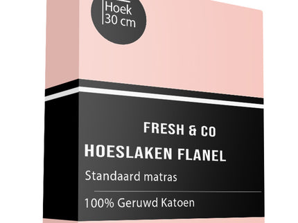 Hoeslaken - Katoen Flanel - Roze