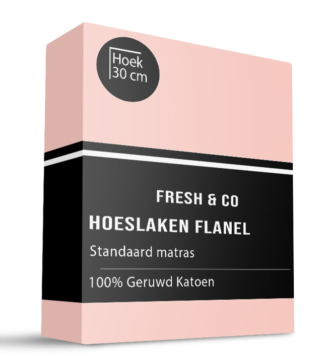 Hoeslaken - Katoen Flanel - Roze