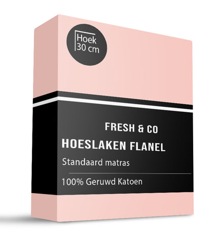 Hoeslaken - Katoen Flanel - Roze