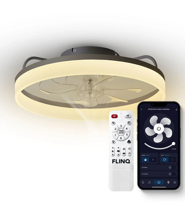 Smart Plafondventilator AeroGlow met Verlichting - Zwart