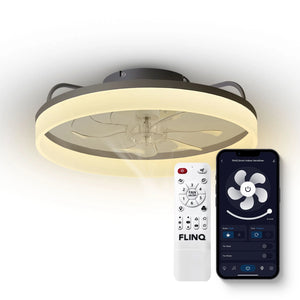 Smart Plafondventilator AeroGlow met Verlichting - Zwart