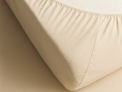 Hoeslaken Katoen Flanel - Creme
