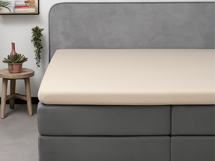 Topper Hoeslaken - Katoen Flanel - Creme