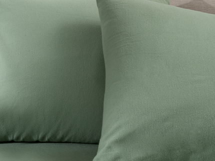 Fresh and Co 2-PACK Kussensloop Flanel - Groen