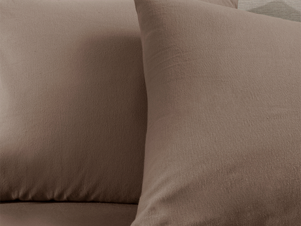 Fresh and Co 2-PACK Kussensloop Flanel - Taupe