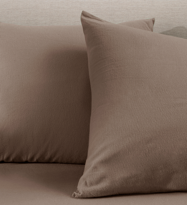 Fresh and Co 2-PACK Kussensloop Flanel - Taupe