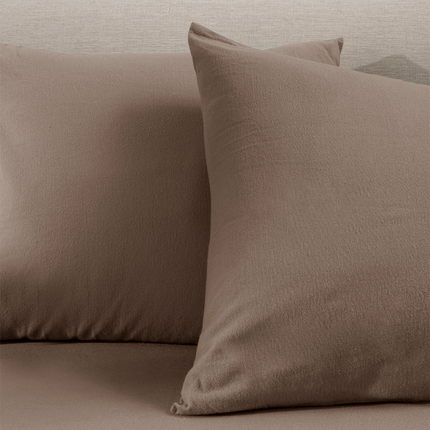 Fresh and Co 2-PACK Kussensloop Flanel - Taupe