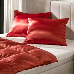 Fresh and Co 2-PACK: Kussenslopen Silk Satin - Rood
