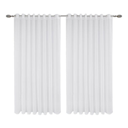 Fresh and Co 2-PACK: Vitrage Gordijnen - Haken of Ringen - Wit