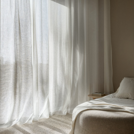 Fresh and Co 2-PACK: Vitrage Gordijnen - Haken of Ringen - Wit