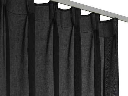 Fresh and Co 2-PACK: Vitrage Gordijnen - Haken of Ringen - Zwart