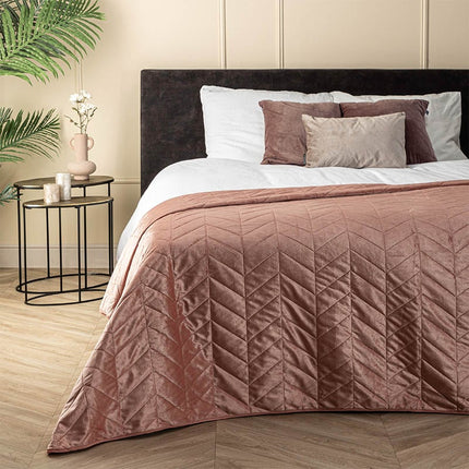 Fresh and Co Bedsprei Velvet Prisma - Roze
